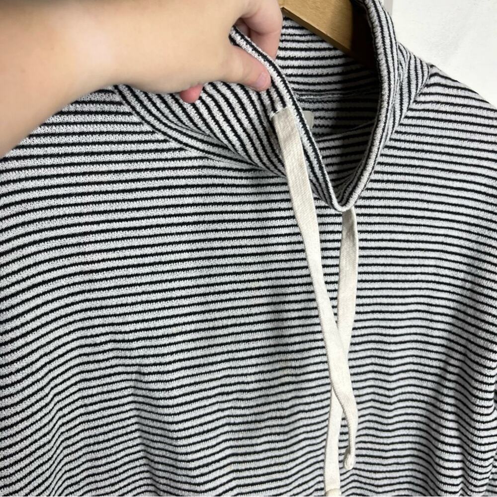 Madewell Miles Funnelneck Black & White Stripe Sweatshirt Size XXS - Picture 4 of 6